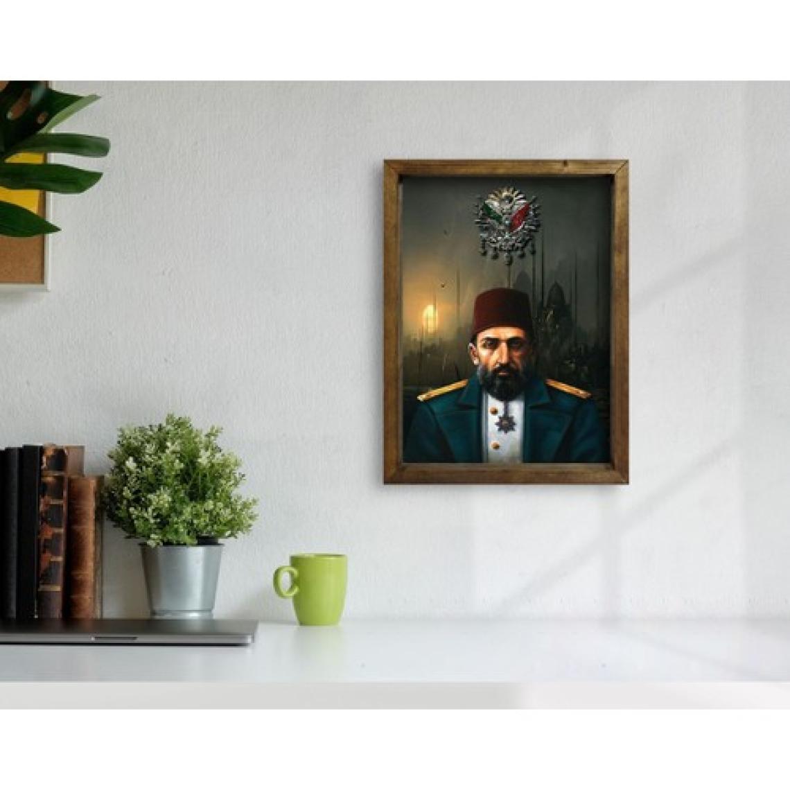 Bk Gift Sultan Iı Abdülhamid Han Tasarımlı Doğal Masif Ahşap Çerçeveli Tablo-3