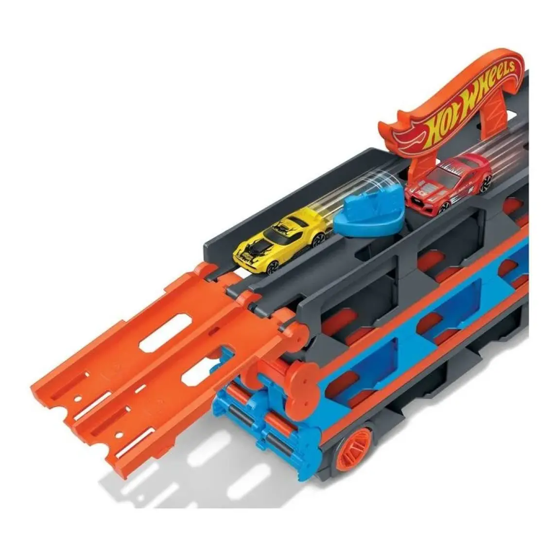 Hot Wheels Sürat Pistli Tır, 3 Adet 1:64 Ölçekli Araba İçerir, 4-8 Yaş Arası Çocuklar İçin GVG37