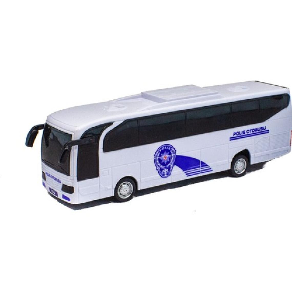 Mixoyuncak Oyuncak Otobüs Polis Otobüsü Sürtmeli Beyaz 22 cm