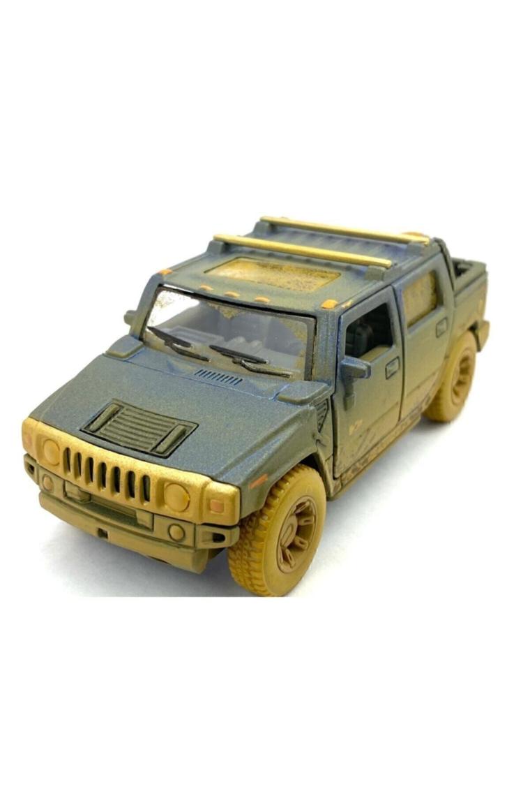 Kinsmart 2005 Hummer H2 Sut (Çamur Desenli) -  Çek Bırak 5inch. Lisanslı Model Araba, Oyuncak Araba 1:40