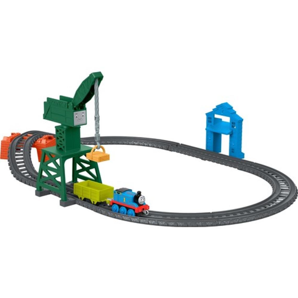 Thomas ve Arkadaşları Thomas ve Cranky Kargo Macerası, Sür-Bırak Trenli, Oyuncak Motorlu Tren, Lokomotif, Vinç, Tünel Dahil GFJ76