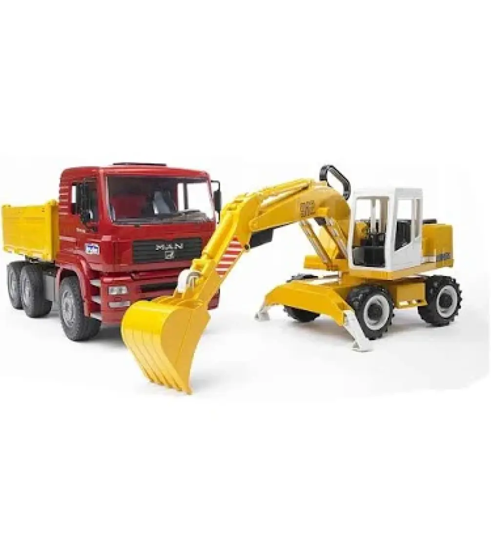 Bruder MAN Damperli Kamyon & Liebherr Ekskavatör BR02751