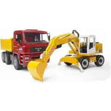 Bruder MAN Damperli Kamyon & Liebherr Ekskavatör BR02751