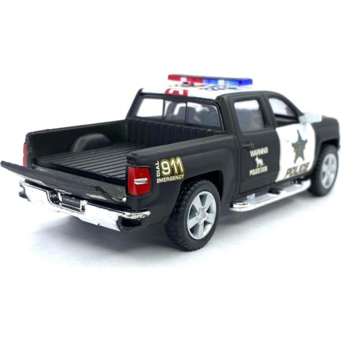 Kinsmart 2014 Chevrolet Silverado Polis Çek Bırak 5inch. Lisanslı Model Araba, Oyuncak Araba 1:46