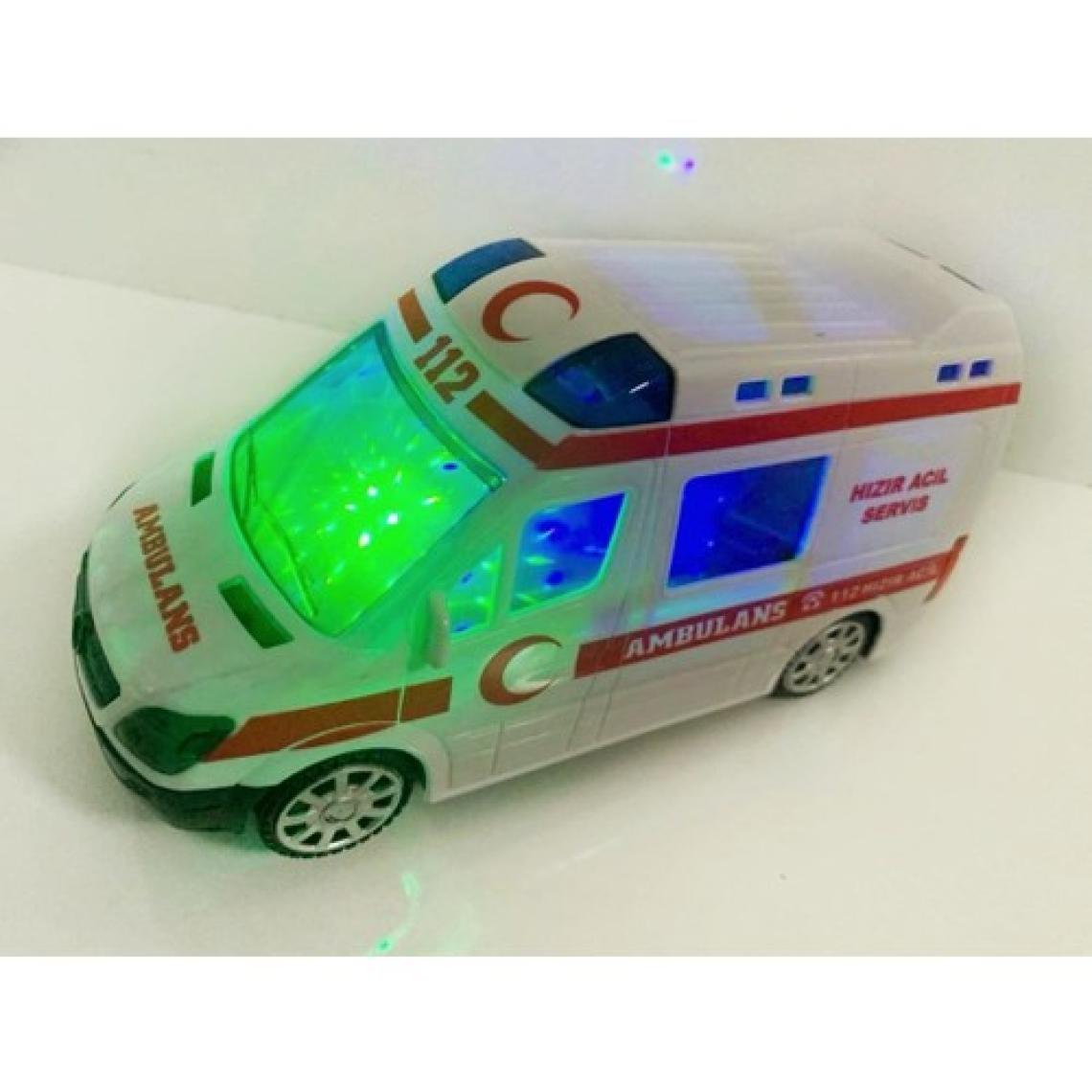 Kardelen 3D Işıklı Sesli Sirenli Pilli Oyuncak Ambulans Araba 112 Acil Kurtarma