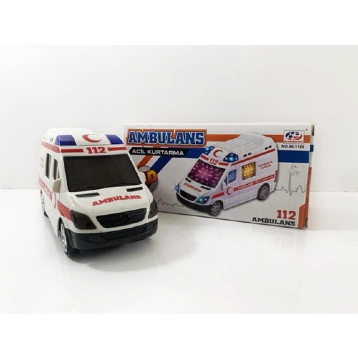 Kardelen 3D Işıklı Sesli Sirenli Pilli Oyuncak Ambulans Araba 112 Acil Kurtarma