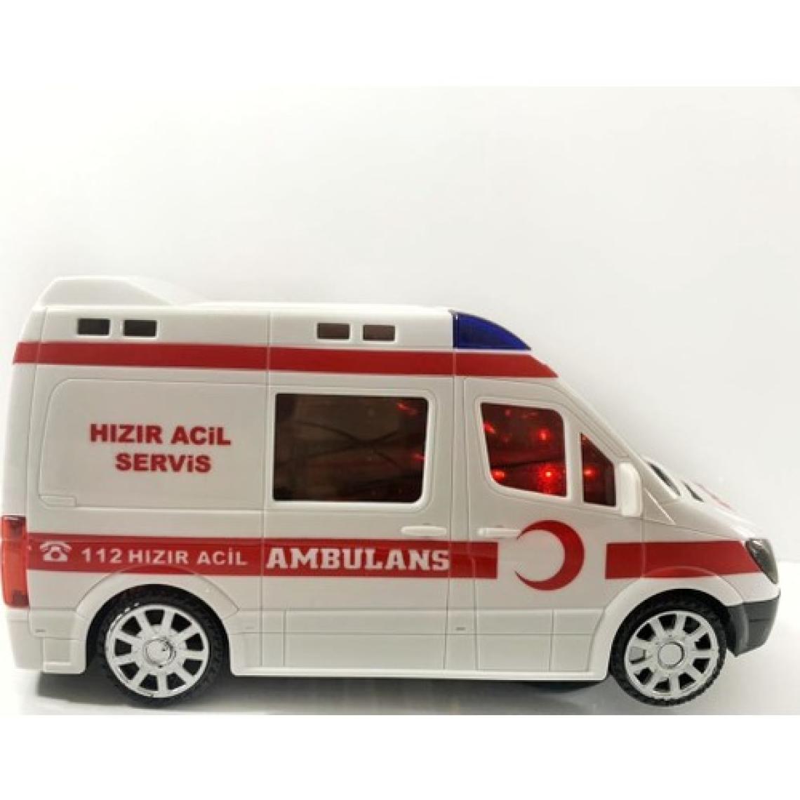 Kardelen 3D Işıklı Sesli Sirenli Pilli Oyuncak Ambulans Araba 112 Acil Kurtarma