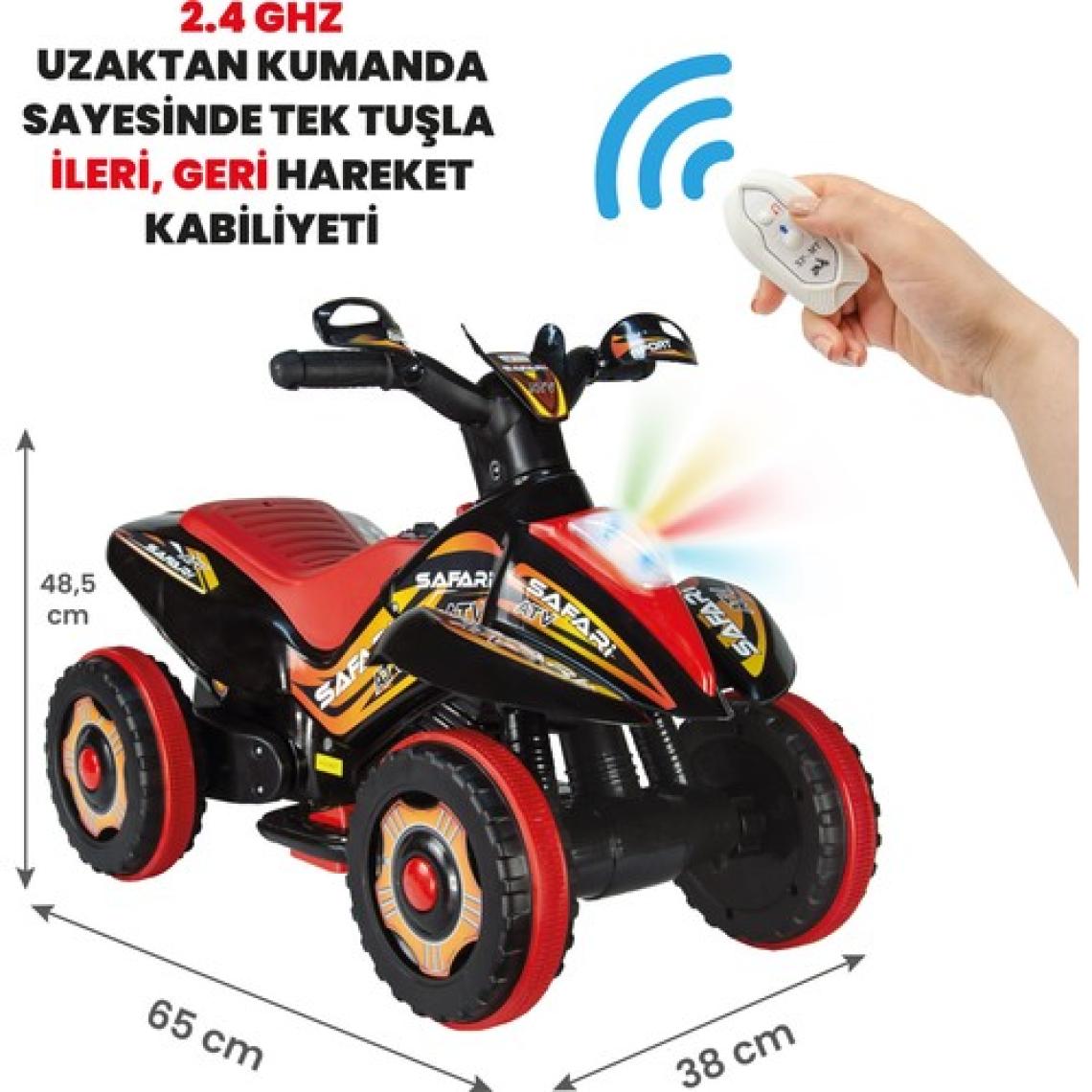 Uzaktan Kumandalı Akülü Atv 6V Safari-Siyah