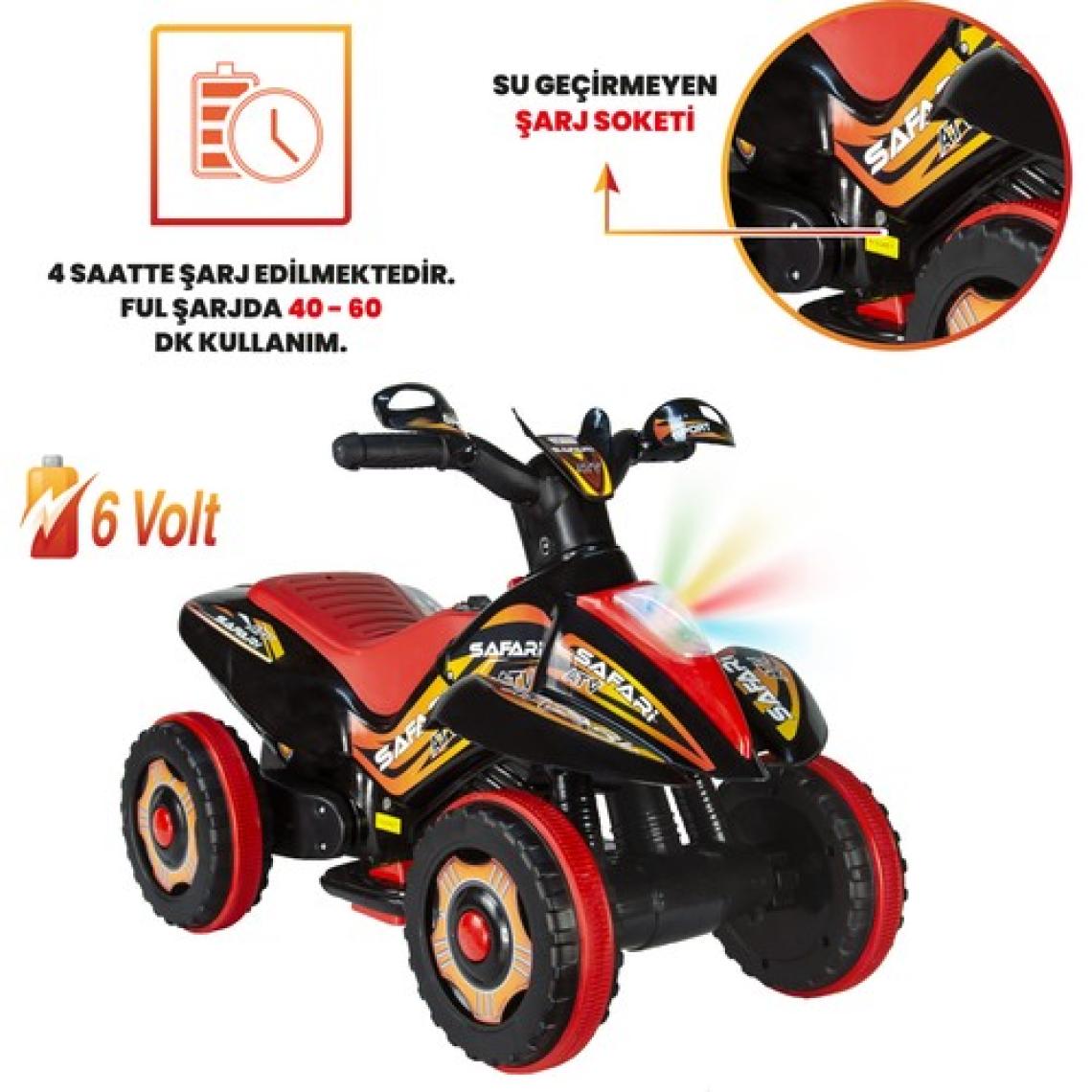 Uzaktan Kumandalı Akülü Atv 6V Safari-Siyah