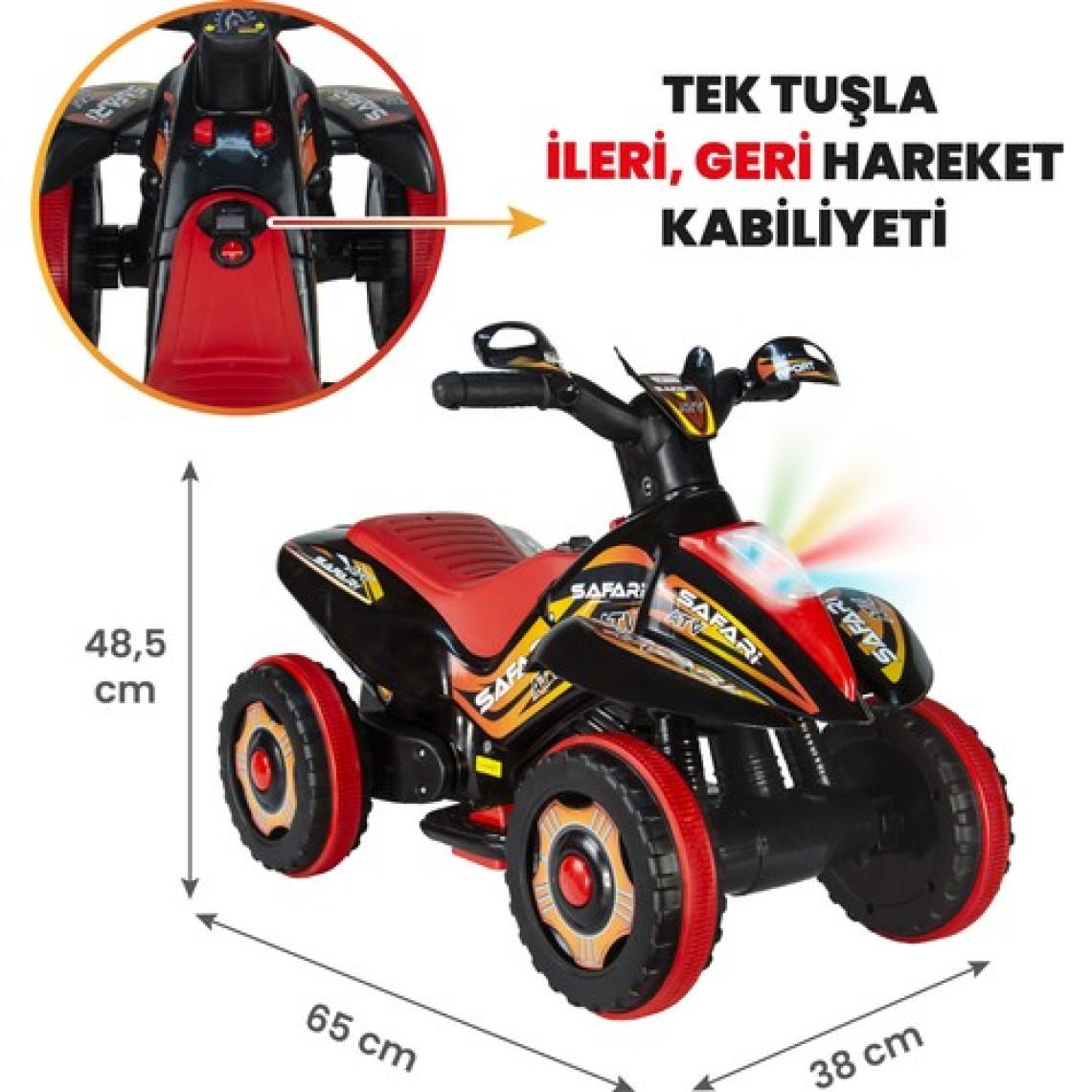 Uzaktan Kumandalı Akülü Atv 6V Safari-Siyah