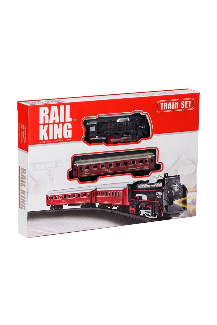 Can-Em Oyuncak Rail King Oyuncak Tren Seti Pilli 12 Parça Raylı Vagonlu Kara Tren Oyuncak Tren