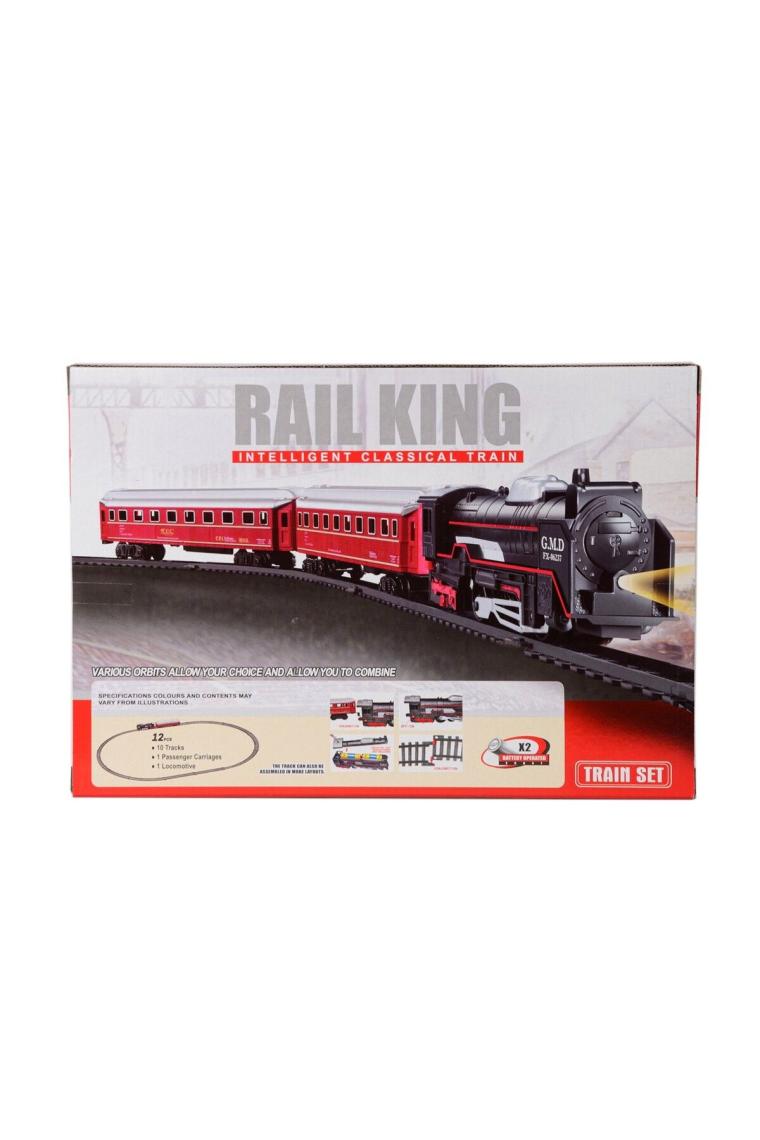 Can-Em Oyuncak Rail King Oyuncak Tren Seti Pilli 12 Parça Raylı Vagonlu Kara Tren Oyuncak Tren
