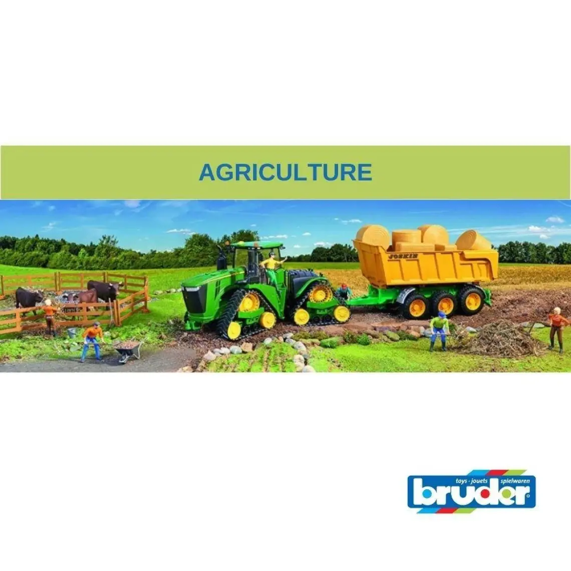 Bruder John Deere 5115M Traktör Ve Römork - BR02108