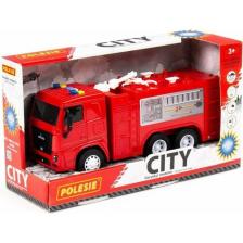 96302 City-2 Sürtmeli Itfaiye Aracı Işıklı ve Sesli Kırmızı Kabin Kutuda - Polesie