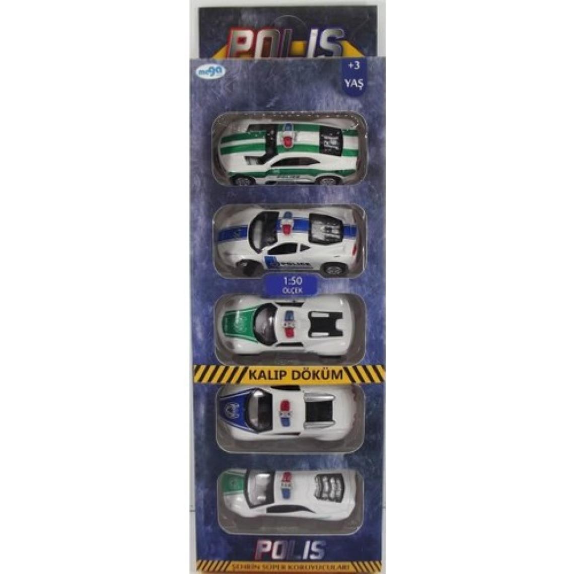 Mega Oyuncak Mega Die Cast 5'li Polis Arabası