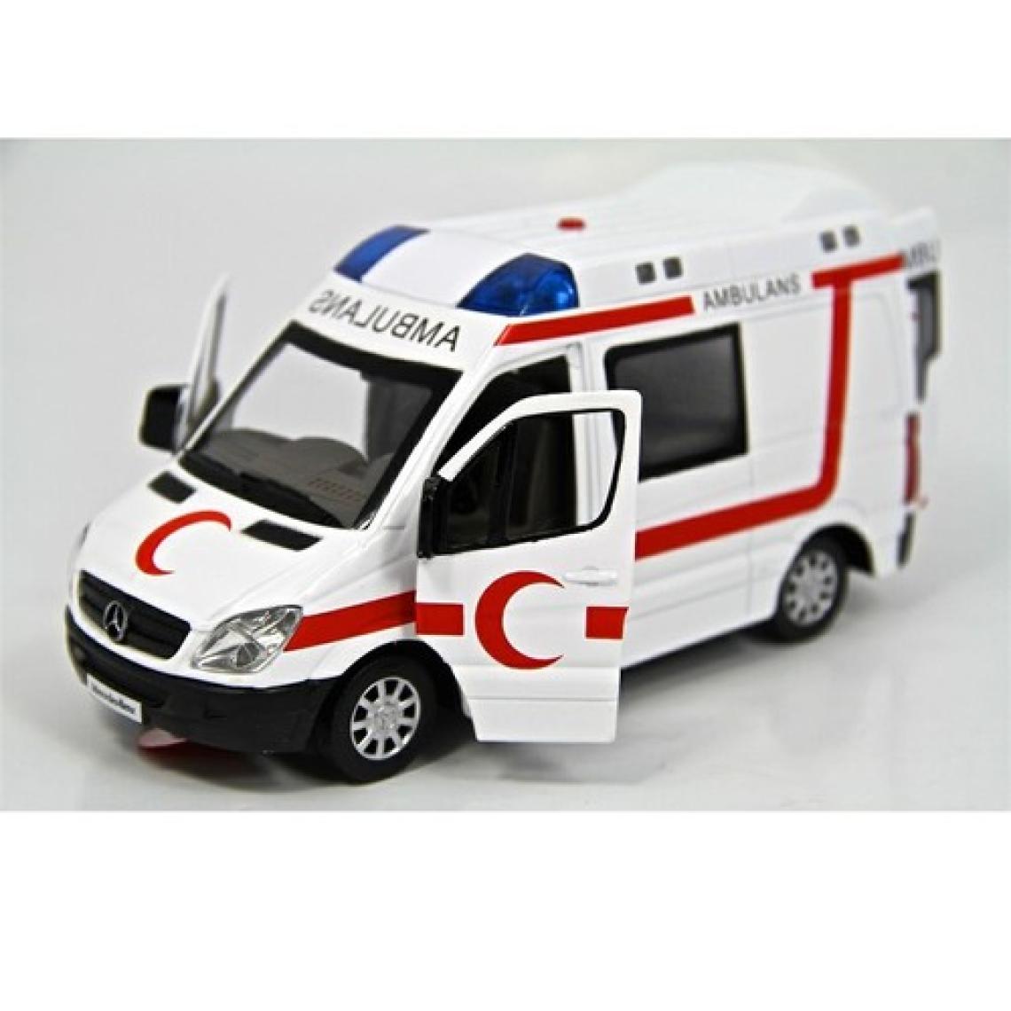 Vardem 1:32 Işıklı Sesli Metal Ambulans (Çek-Bırak Özellikli)