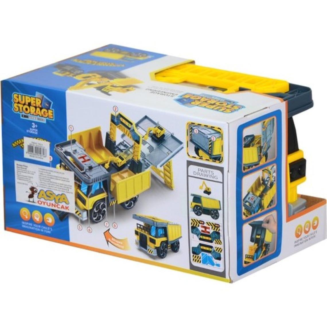 Asya Oyuncak 00124-P912-A Asya, Süper Storage Inşaat Kamyonu Garaj Seti