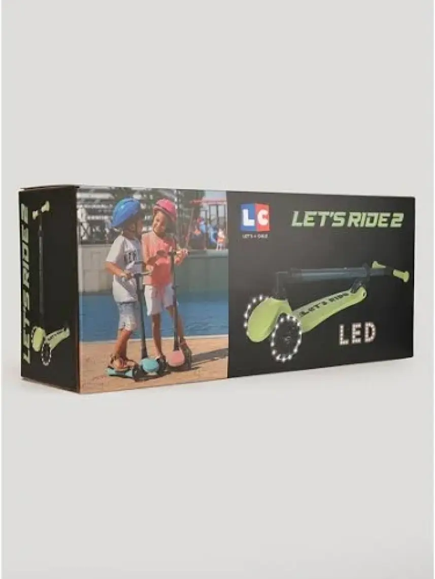 Nidage 1+ Yaş Let's Ride Two Işıklı Katlanabilir 3 Tekerlekli Scooter Yeşil 1'li
