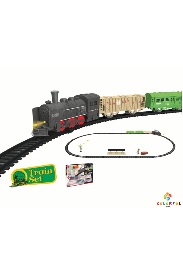 Retro Tren Seti Oyuncak Tren Seti Retro Lokomotif  Trnset 25 Parça
