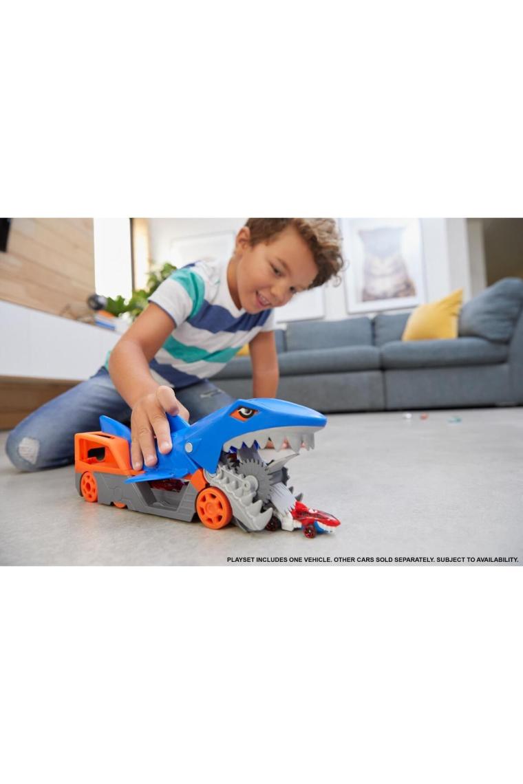 Hot Wheels Köpek Balığı Taşıyıcı Oyun Seti, 1 Adet 1:64 Ölçekli Araba İçerir, 4-8 Yaş Arası Çocuklar İçin Gvg36