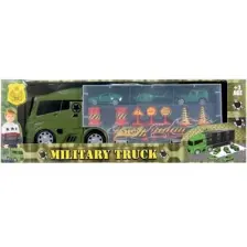 King Toys 3 Mini Araç ve Trafik Levhalı Taşıyıcı Kamyon Yeşil Lal 2018