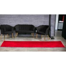 Garden House Siyah Kumaş Metal Gold Ayaklı Papatya Çay Seti Koltuk Takımı Bekleme Koltuğu Ofis Koltuğu