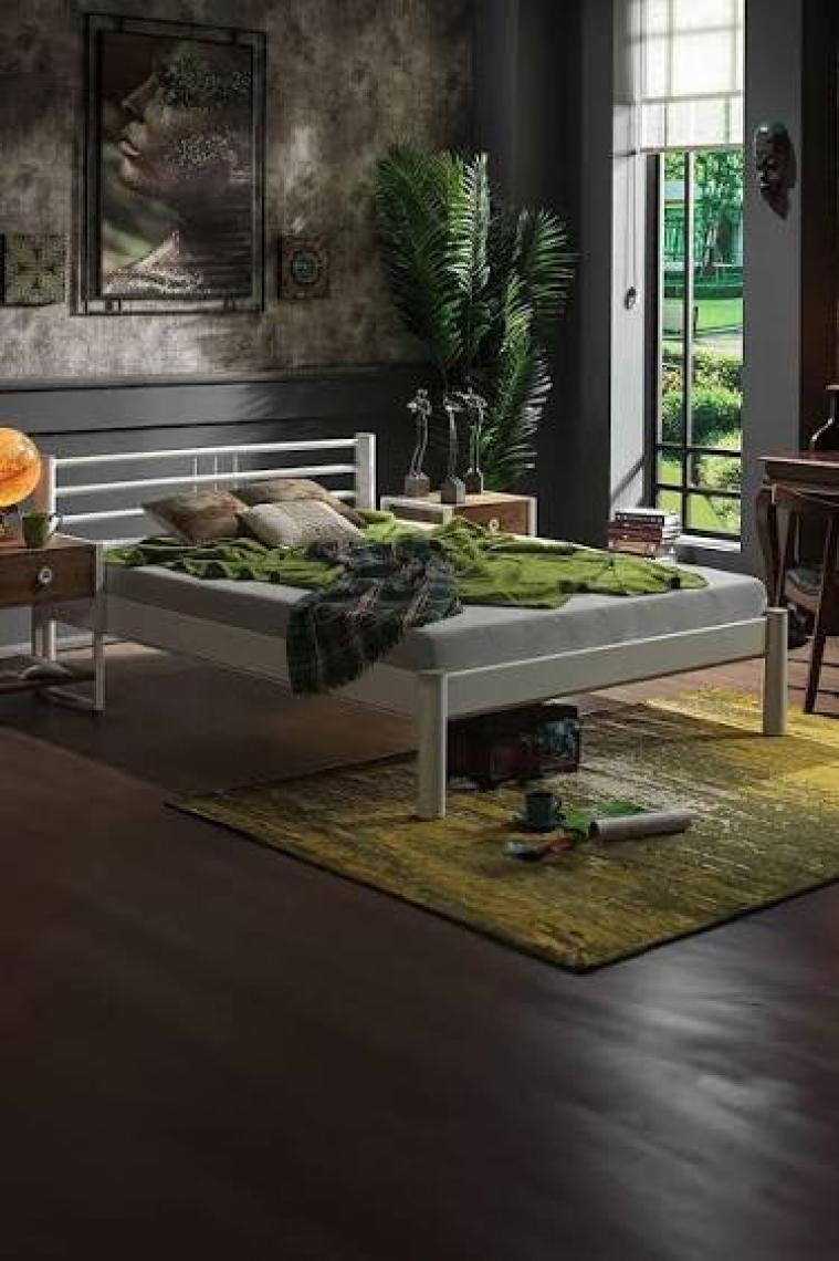 Unimet Asos-S Çift Kişilik Ferforje Metal Karyola-Beyaz