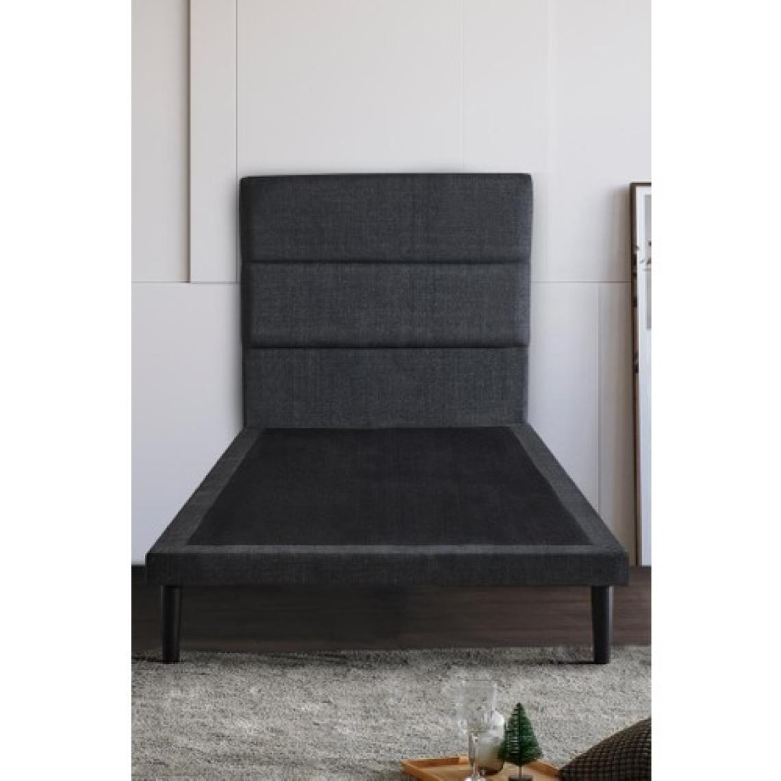 Niron Yatak Niron Slim Baza ve Başlık Takımı 120X200 Tek Kişilik Gri Kumaş Kaplı Metal Karyola ve Başlık Seti
