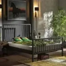 Unimet Breeze Tek Kişilik Ferforje Metal Karyola (Siyah-Gri)