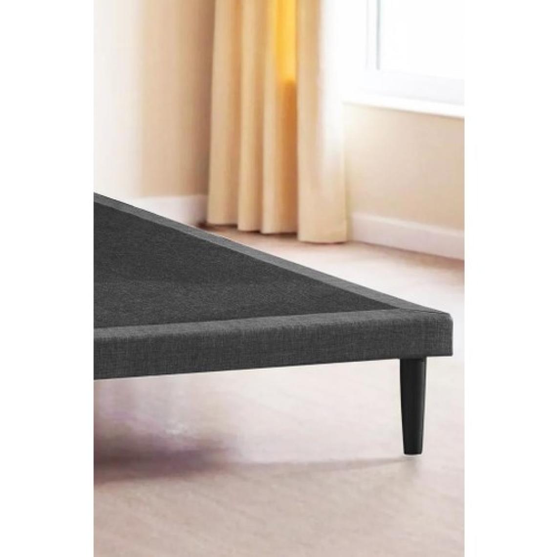 Niron Yatak Niron Slim Baza ve Başlık Takımı 180X200 Çift Kişilik Gri Kumaş Kaplı Metal Karyola ve Başlık Seti