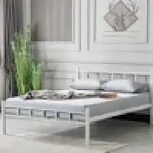 Evger K90 Beyaz Metal Karyola Çift Kişilik Yataksız