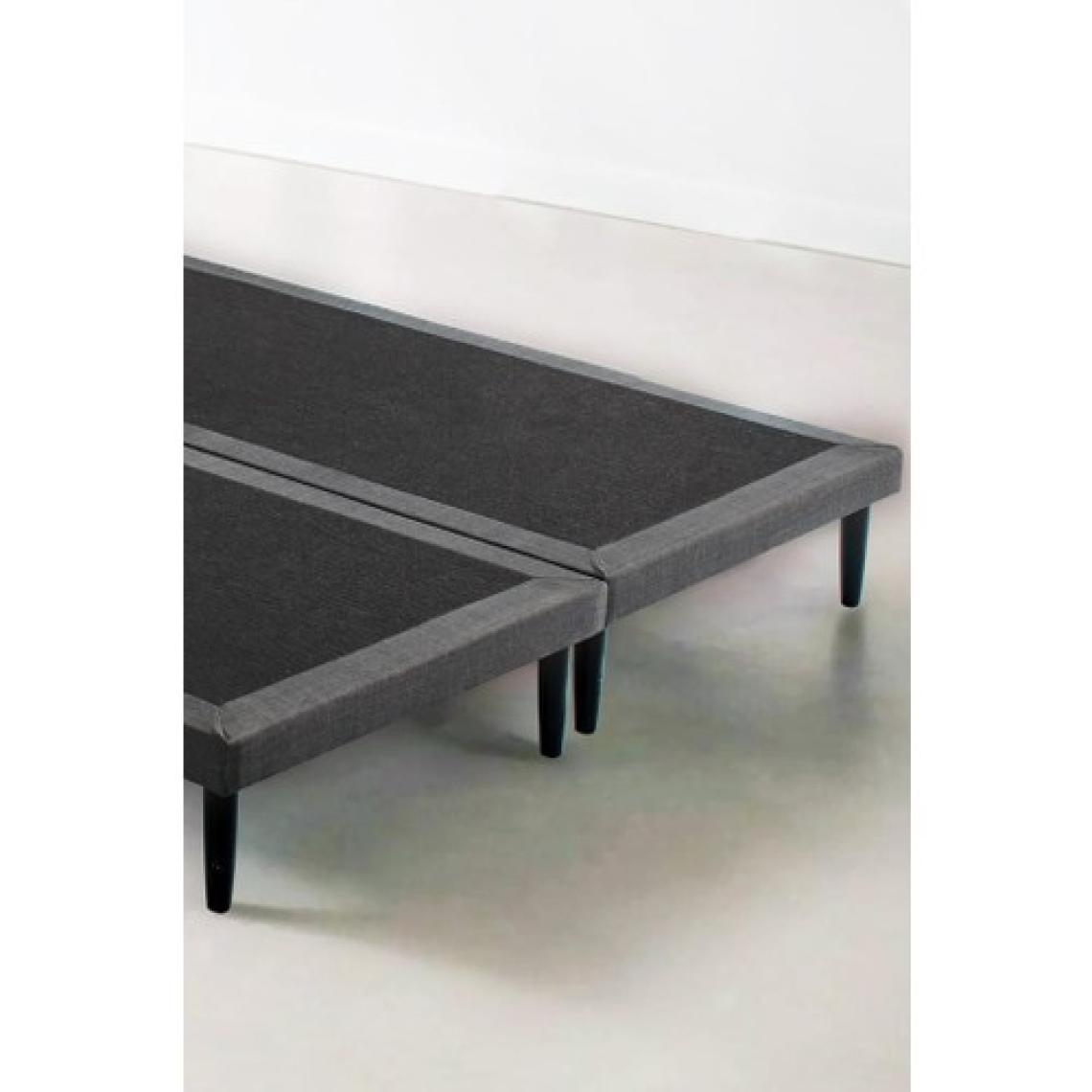 Niron Yatak Niron Slim Baza ve Başlık Takımı 150X200 Çift Kişilik Gri Kumaş Kaplı Metal Karyola ve Başlık Seti