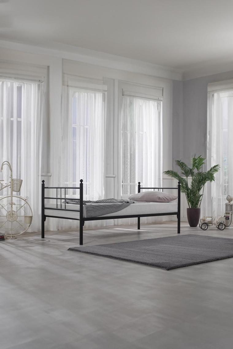 Unimet Soho Daybed Tek Kişilik Sedir Divan Metal Karyola Siyah
