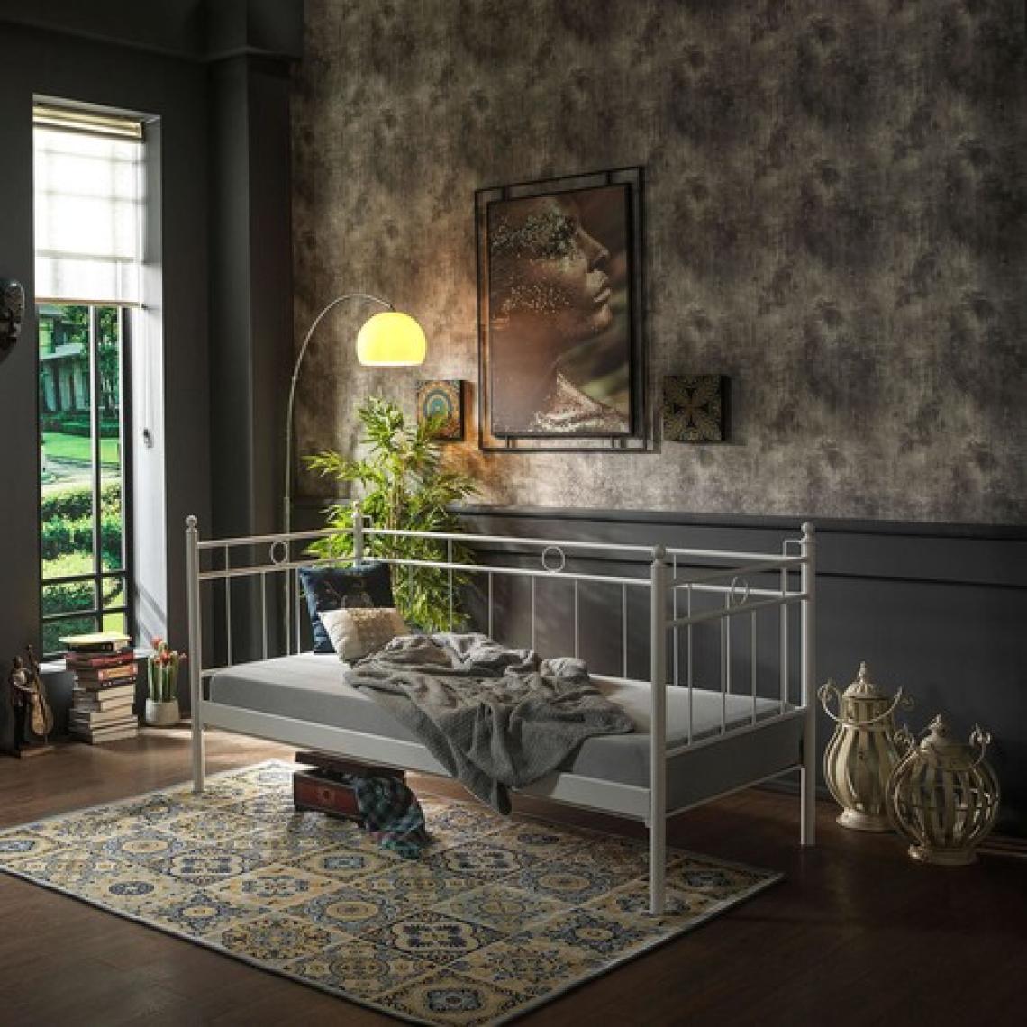 Unimet Alpas Daybed Tek Kişilik Sedir Divan Metal Karyola 90x200