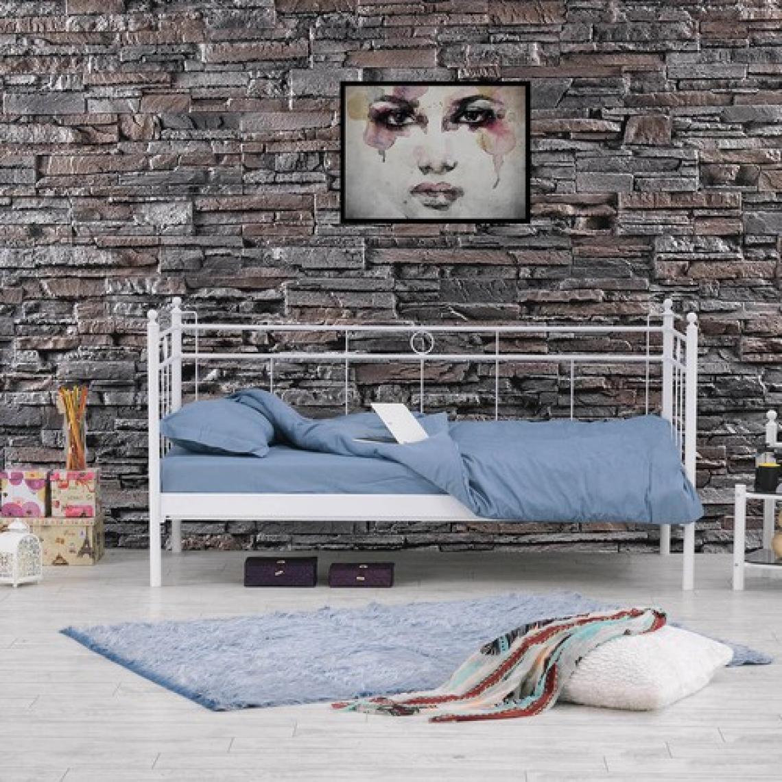 Unimet Alpas Daybed Tek Kişilik Sedir Divan Metal Karyola 90x200
