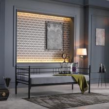 Unimet Soho Daybed Tek Kişilik Sedir Divan Metal Karyola Siyah