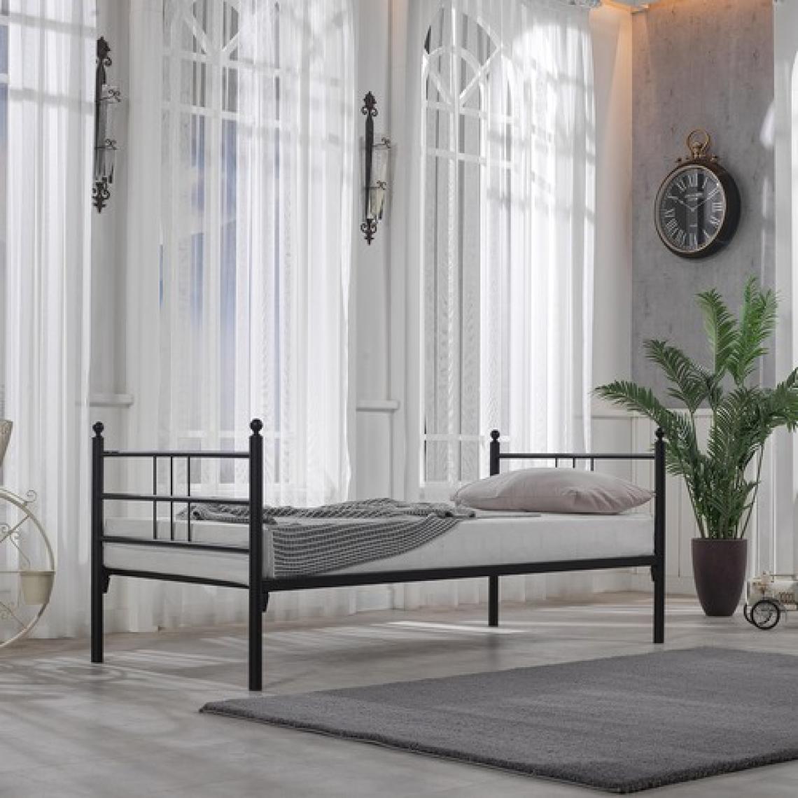 Unimet Soho Daybed Tek Kişilik Sedir Divan Metal Karyola Siyah