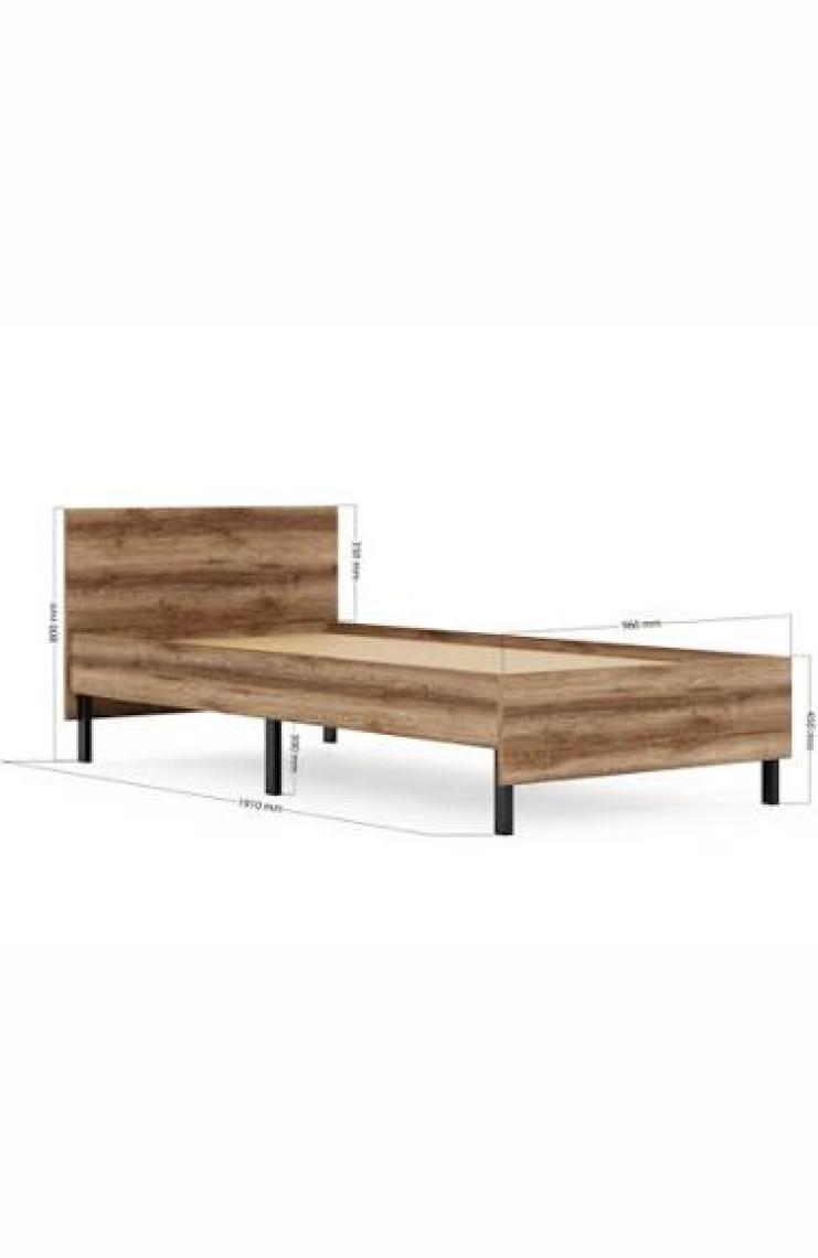 Ceramical KR1 Tek Kişilik Karyola - 90x190 - Ceviz