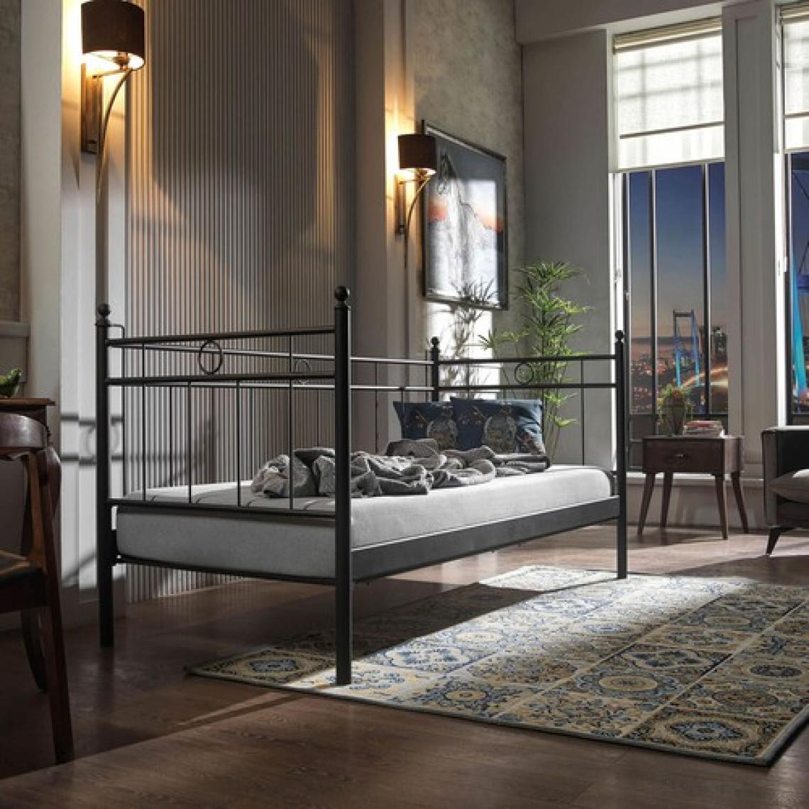 Unimet Alpas Daybed Tek Kişilik Sedir Divan Metal Karyola 90x200