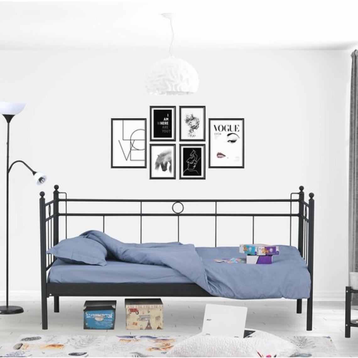 Unimet Alpas Daybed Tek Kişilik Sedir Divan Metal Karyola 90x200