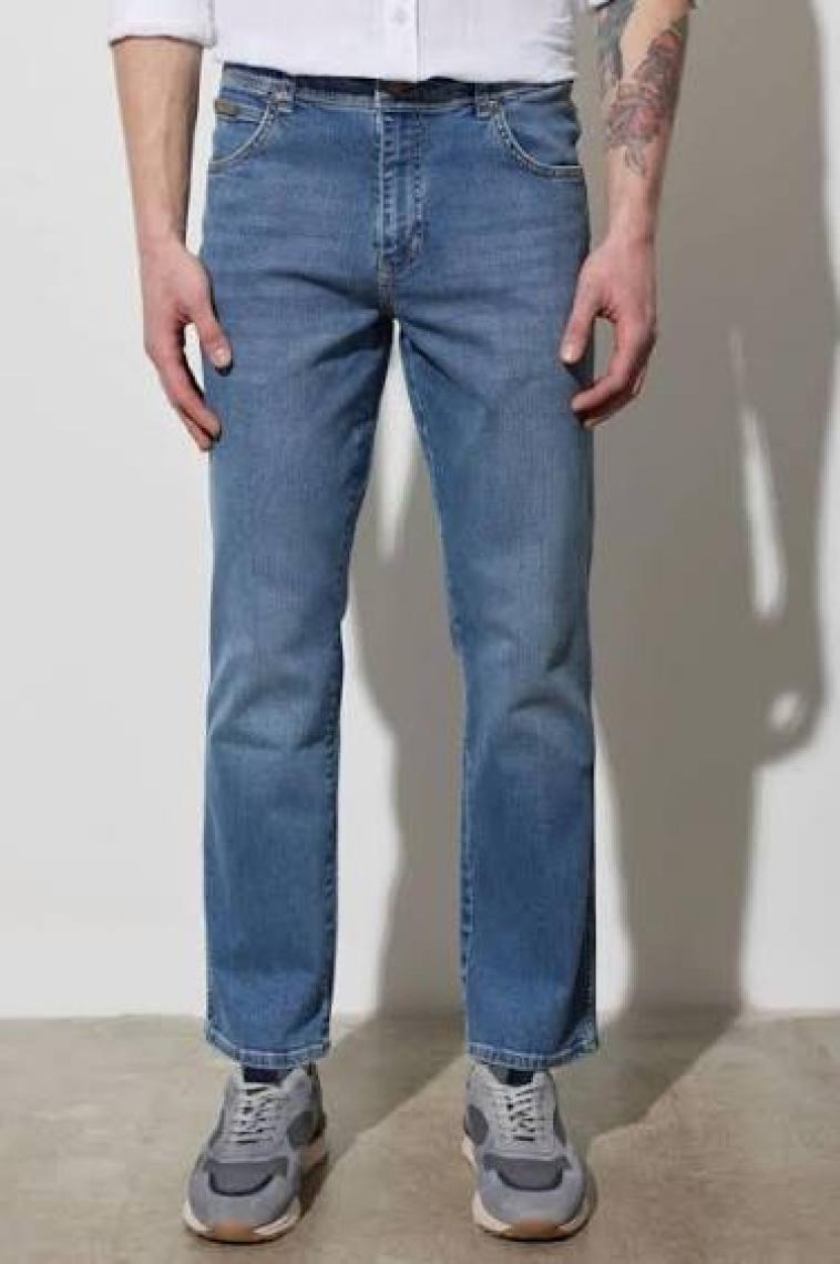 WRANGLER Erkek Texas  Mavi Straight Fit Normal Bel Düz Paça Esnek Jean Pantolon