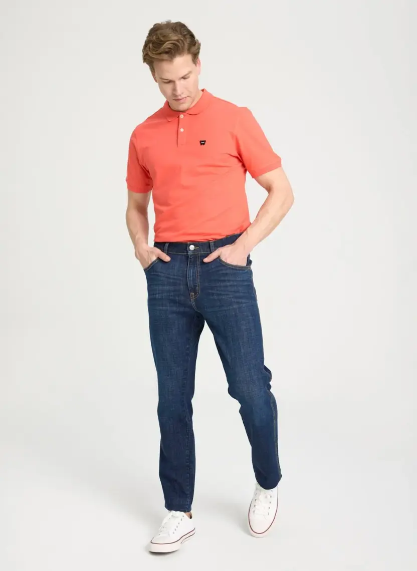 Wrangler Texas Slim Fit Dar Kesim Normal Bel Mavi Esnek Jean Kot Pantolon