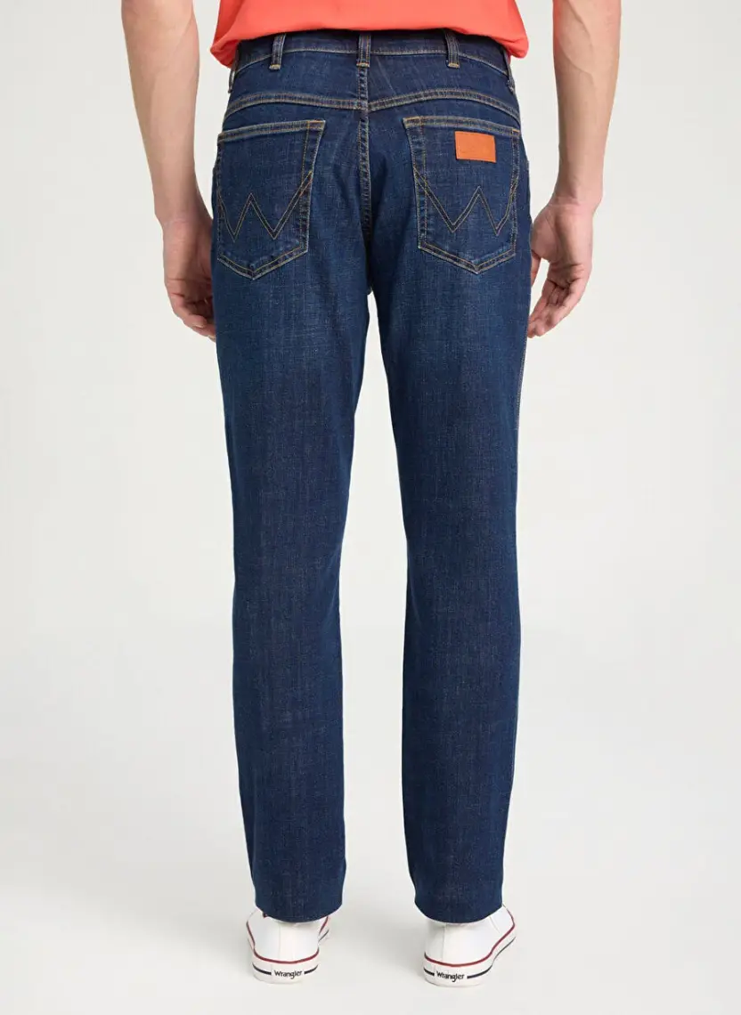 Wrangler Texas Slim Fit Dar Kesim Normal Bel Mavi Esnek Jean Kot Pantolon