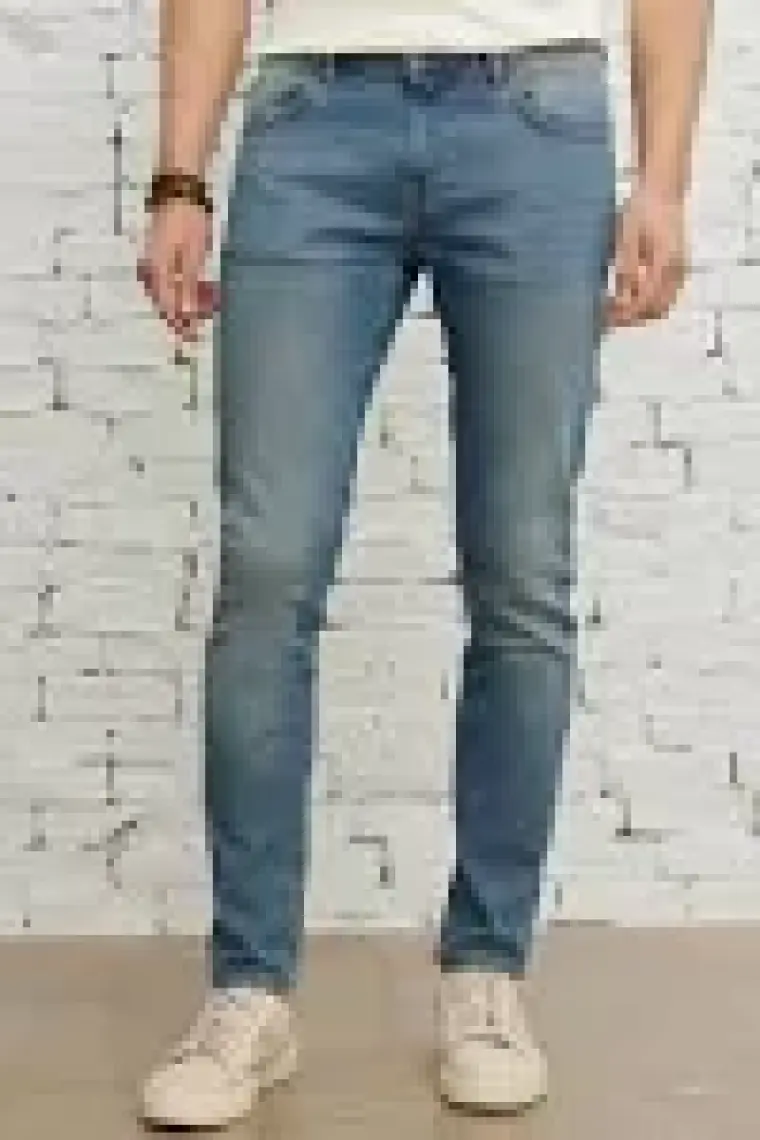 Altınyıldız Classics Erkek Petrol Mavisi Ekstra Slim Fit Dar Kesim Pamuklu Esnek Rıss Jean Kot Denim Pantolon