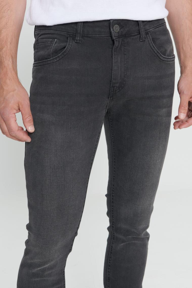 Altınyıldız Classics Erkek Antrasit Ekstra Slim Fit Dar Kesim Rıss Pamuklu Esnek Denim Jean Kot Pantolon
