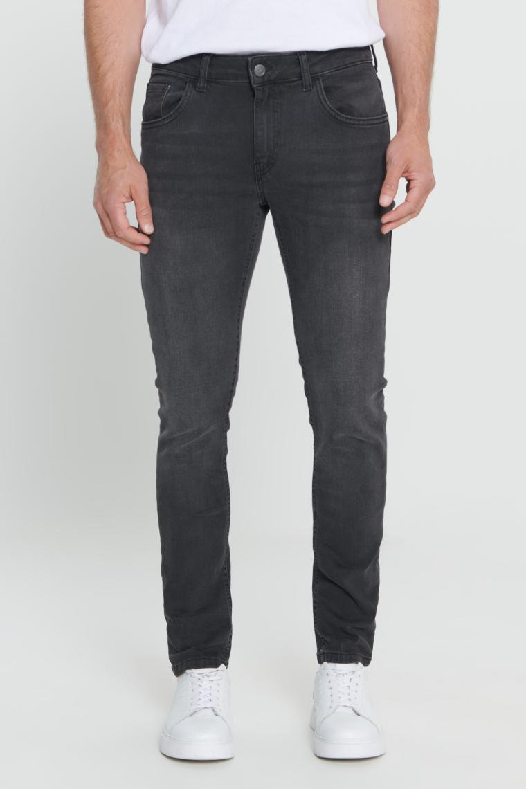 Altınyıldız Classics Erkek Antrasit Ekstra Slim Fit Dar Kesim Rıss Pamuklu Esnek Denim Jean Kot Pantolon