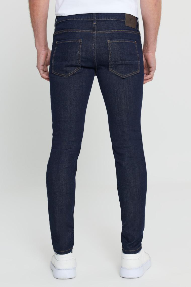 Altınyıldız Classics Erkek Koyu Lacivert Ekstra Slim Fit Dar Kesim Pamuklu Esnek Rııs Jean Kot Pantolon Denim