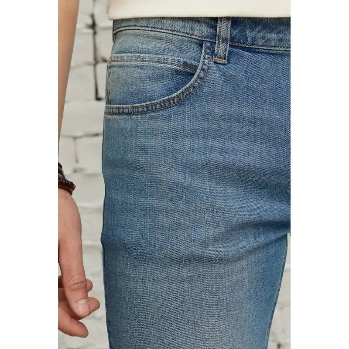 Altınyıldız Classics Erkek Petrol Mavisi Ekstra Slim Fit Dar Kesim Pamuklu Esnek Rıss Jean Kot Denim Pantolon