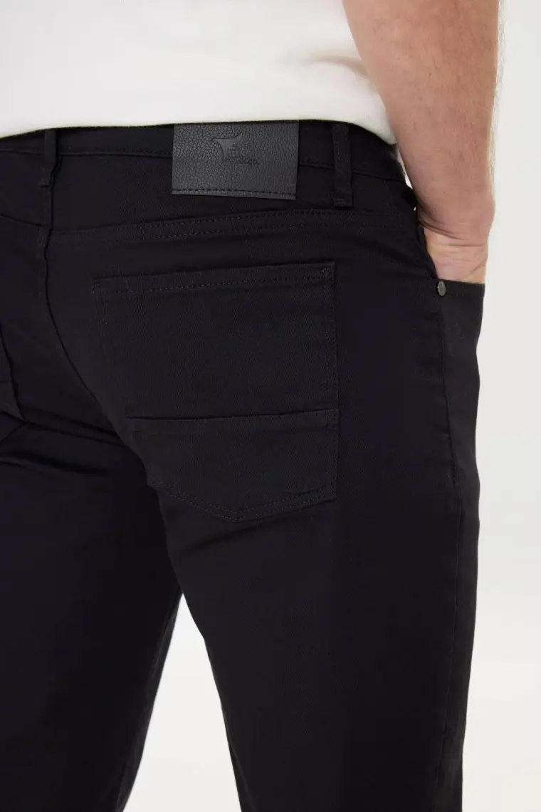 Altınyıldız Classics Erkek Siyah 360 Derece Her Yöne Esneyen Slim Fit Dar Kesim Diyagonal Esnek Desenli Pantolon