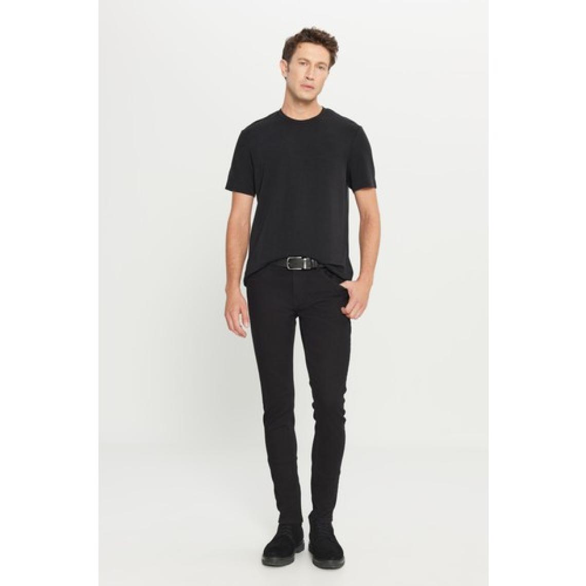 Altınyıldız Classics Erkek Siyah Ekstra Slim Fit Dar Kesim Rıss Pamuklu Esnek Denim Jean Kot Pantolon